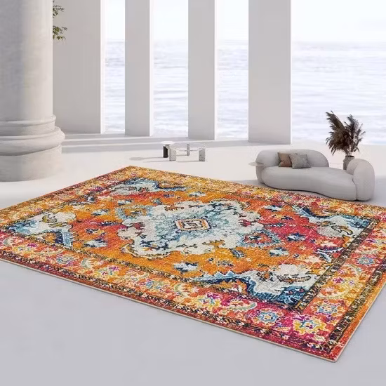 熱転写プリントラグ ペルシャ絨毯 エリアラグ リビングルーム用 モダン 高品質 耐久性 メンテナンスが簡単 ポリエステル カスタム/フロアカーペット/ドアマット/カーペット